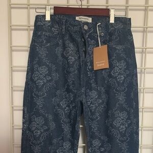 Reformation baroque pattern denim jeans new
